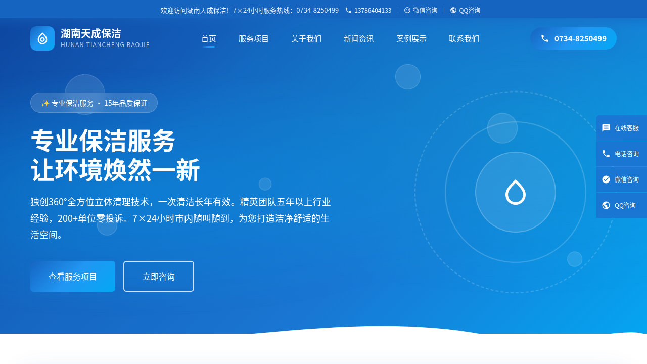 保洁行业--蓝色系主题